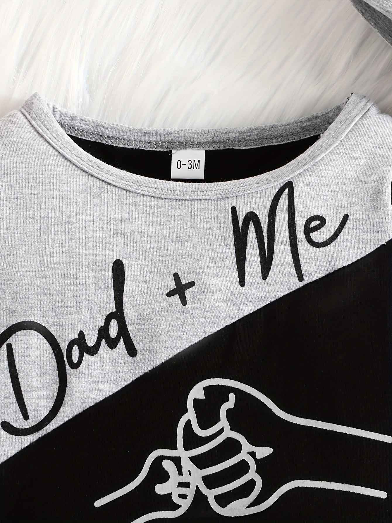 Baby Boy Color Block Hoodie & Trousers Set Daddy & Me Print