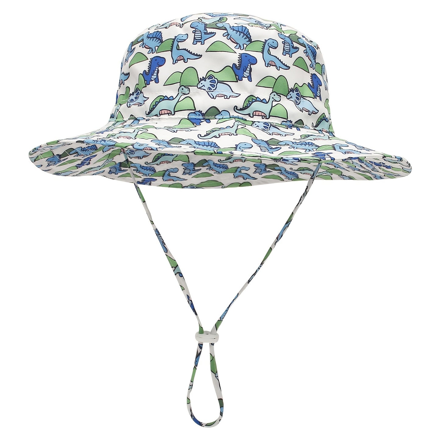 Baby Bucket Hat Solid Color Animal Dinosaur Octopus Print Wide Brim Sunscreen