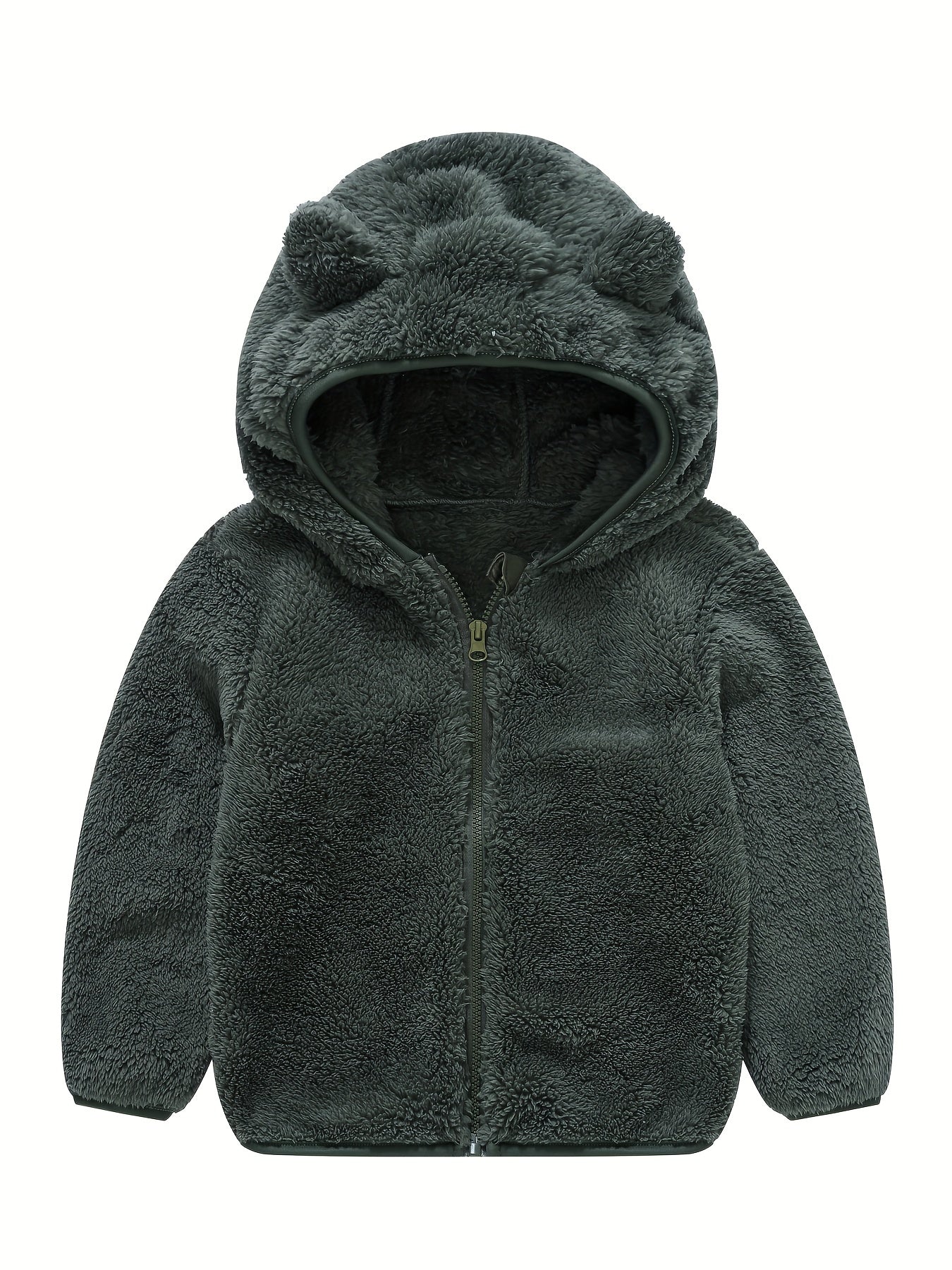Hooded Plush Coat for Baby Boys