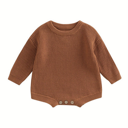0-2 Years Baby Cotton Sweater Romper Soft Knitted Long Sleeve Bodysuit