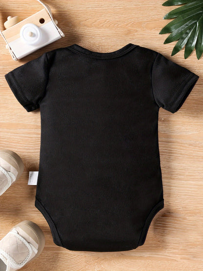 Baby Girl Short Sleeve Bodysuit Alphabet Applique "Not All Girls Wear Pink" Romper