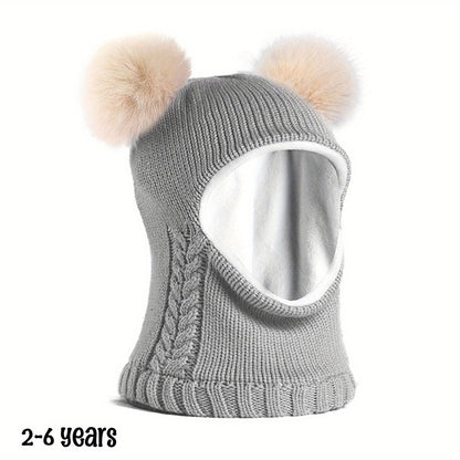 2 Pcs Baby Winter Beanie & Scarf Set Fleece Lined