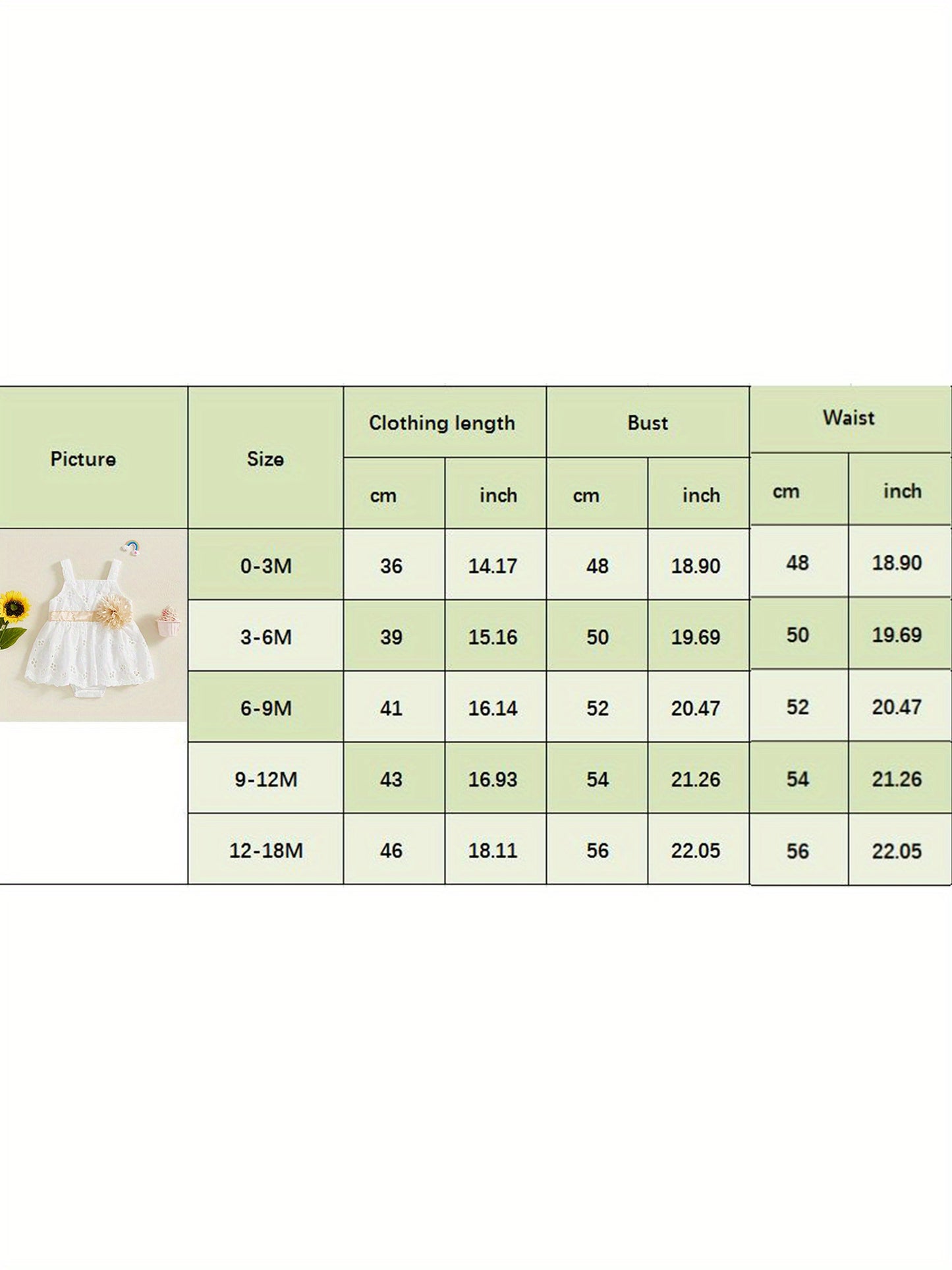 White Sleeveless Baby Girl Romper Dress 3D Floral Skirt Hem Golden Belt Summer Outfit