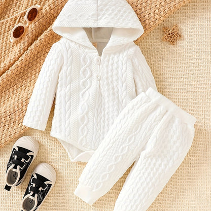 Toddler Baby Hoodie Romper & Pants Set 2 Piece Fall Winter Outfit