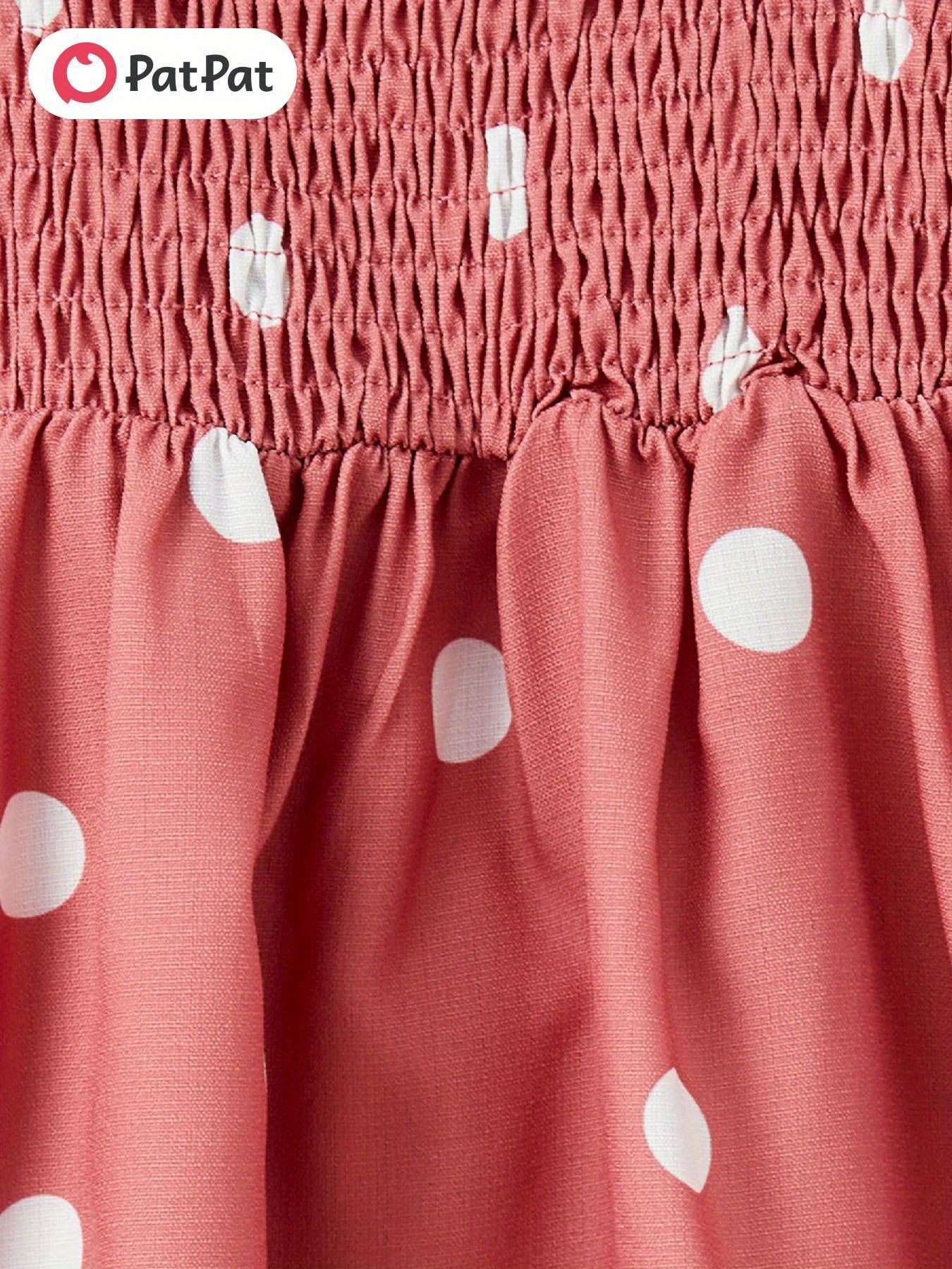 1/2 Pcs Family Coordinated Polka Dot Outfit Baby Girl Shirred Top & A-Line Skirt