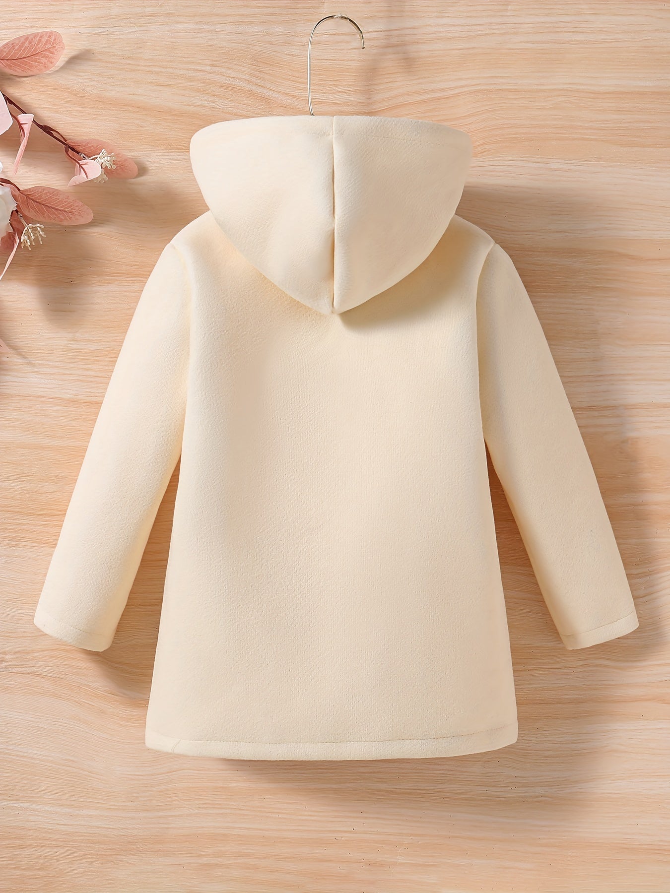 Baby Girl Hooded Coat Floral Print Button Design Autumn Winter