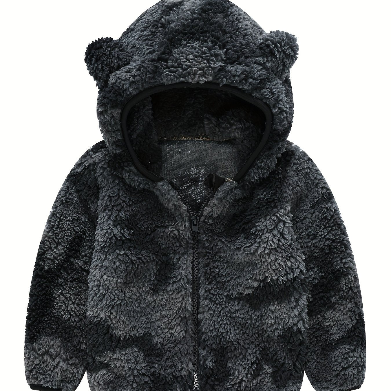 Hooded Plush Coat for Baby Boys