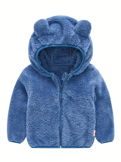 Hooded Plush Coat for Baby Boys