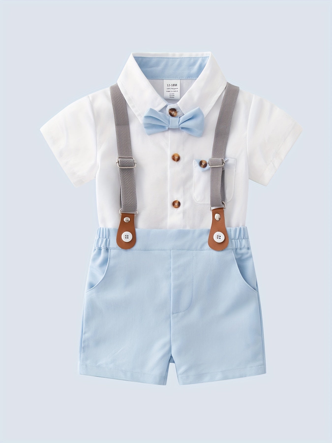 Baby Boy Stylish Suspender Outfit Two-Piece Gentlemen Set