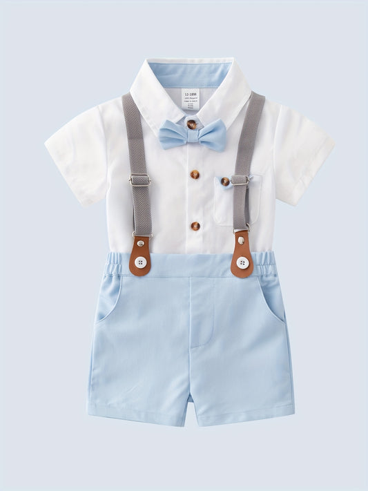 Baby Boy Stylish Suspender Outfit Two-Piece Gentlemen Set