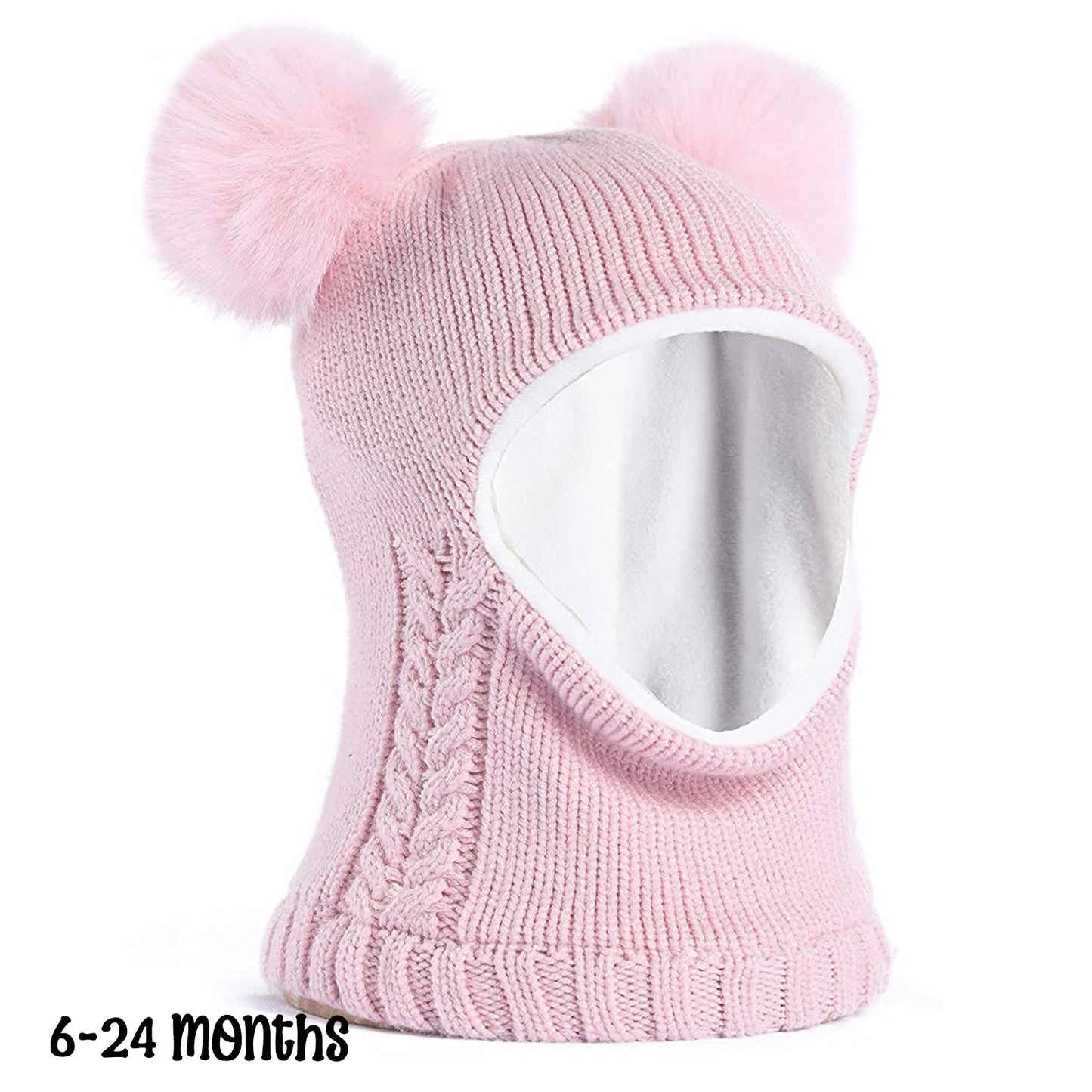 2 Pcs Baby Winter Beanie & Scarf Set Fleece Lined