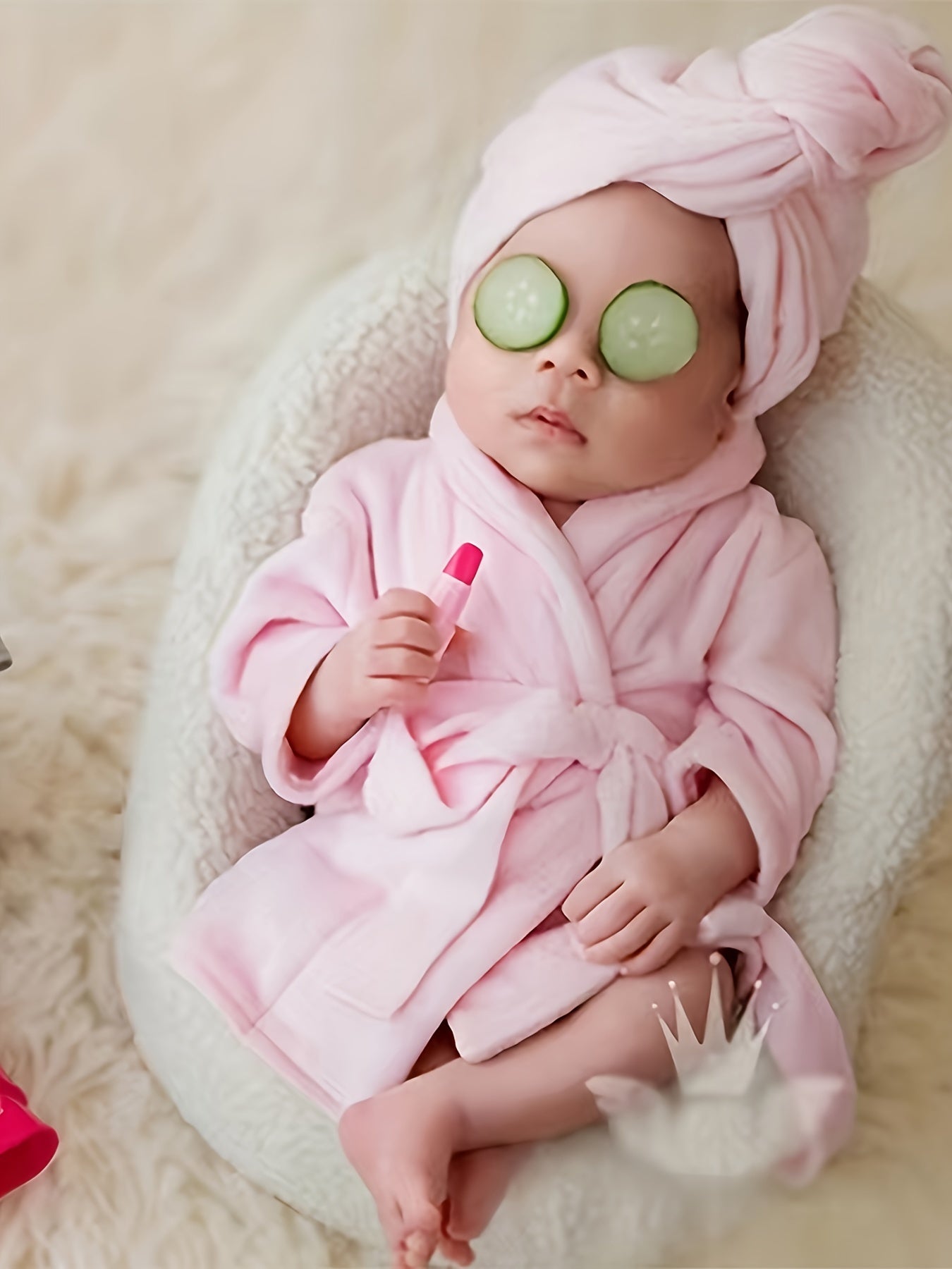 2 Pcs Newborn Baby Flannel Hooded Coat with Belt