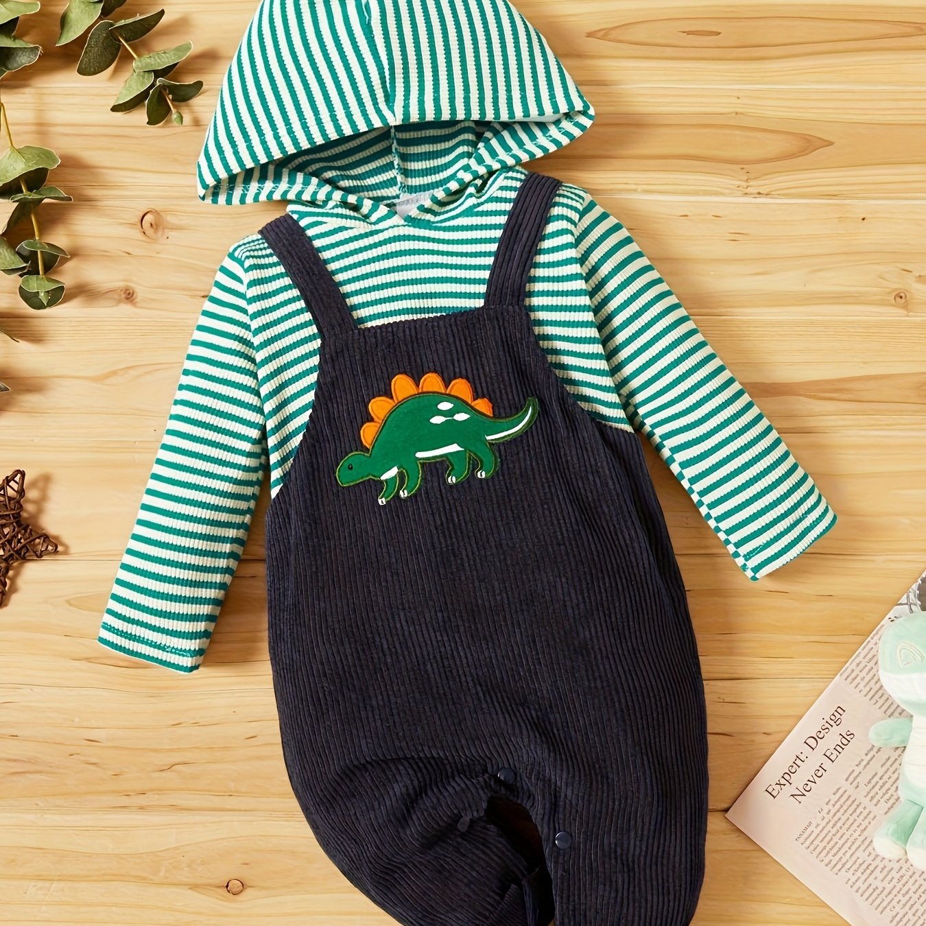 Baby Ribbed Hoodie Romper Long Sleeve Soft Fall Winter Outfit