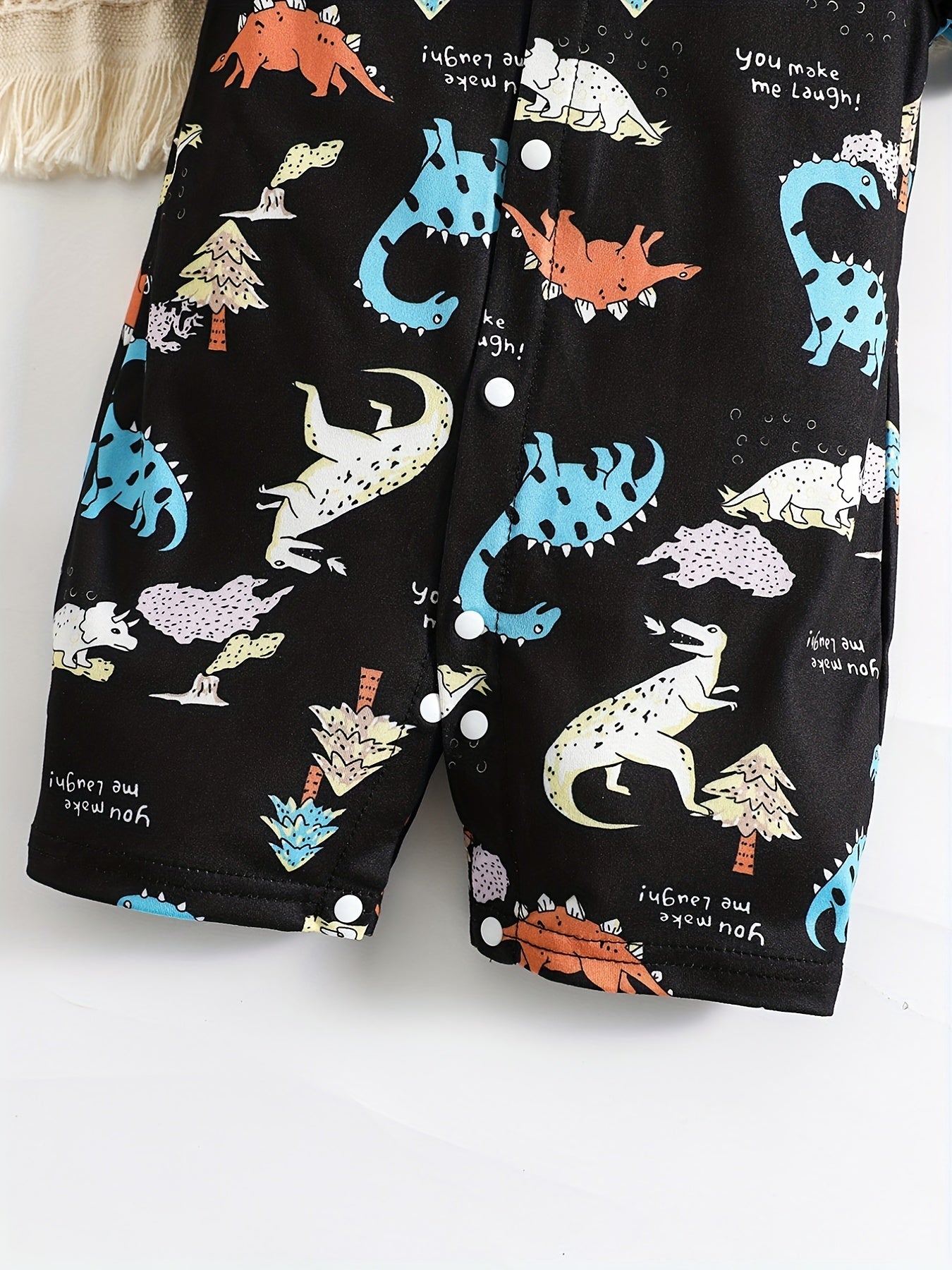 Baby Boys Short Sleeve Jumpsuit Dinosaur Cartoon Print Summer Romper