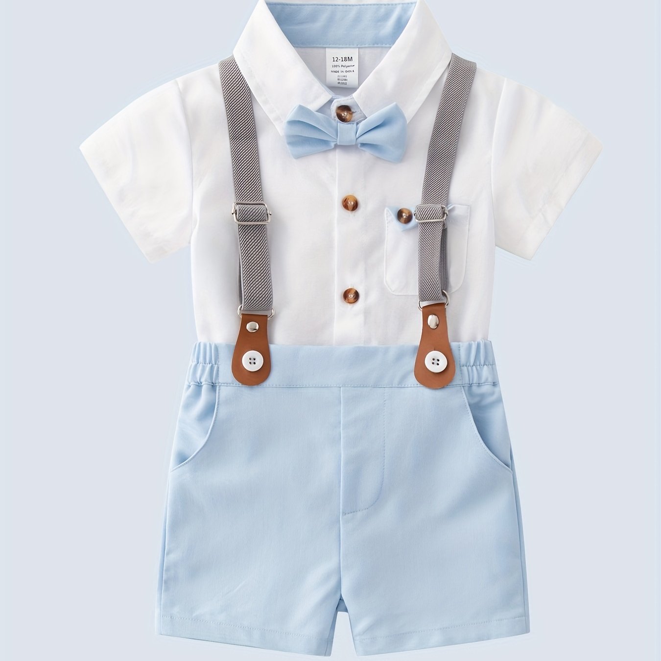 Baby Boy Stylish Suspender Outfit Two-Piece Gentlemen Set