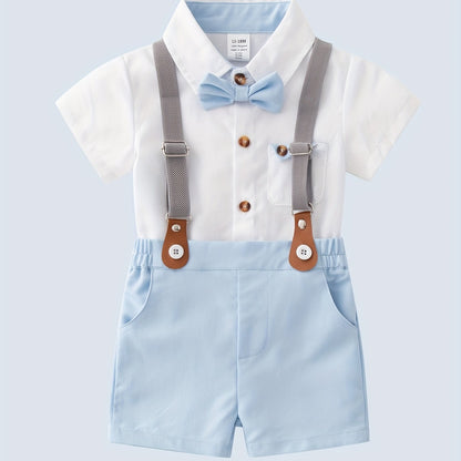 Baby Boy Stylish Suspender Outfit Two-Piece Gentlemen Set