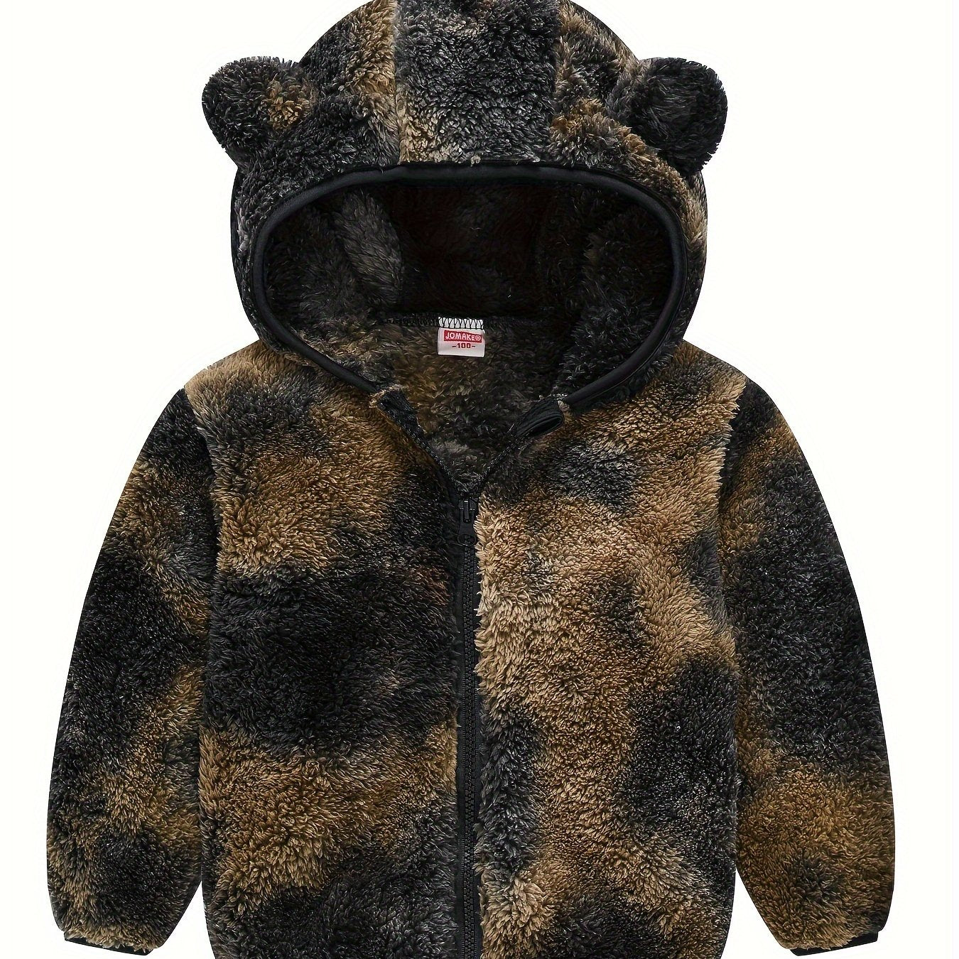 Hooded Plush Coat for Baby Boys