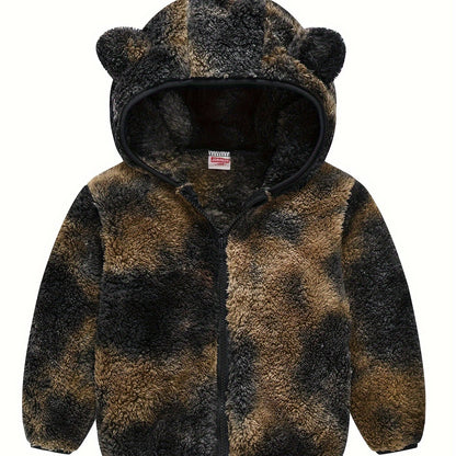 Hooded Plush Coat for Baby Boys
